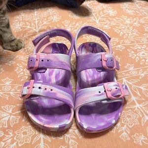 Cat & Jack Purple and Pink Sandals with Adjustable Straps